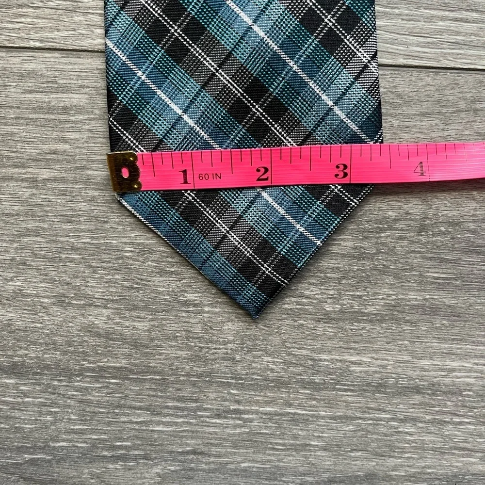 Pronto Uomo Men’s Plaid Black Blue Neck Tie Business Work Career Professional